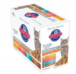 Hill's Feline Sterilised Chicken, Fish, Trout & Turkey Multipack 12x85g