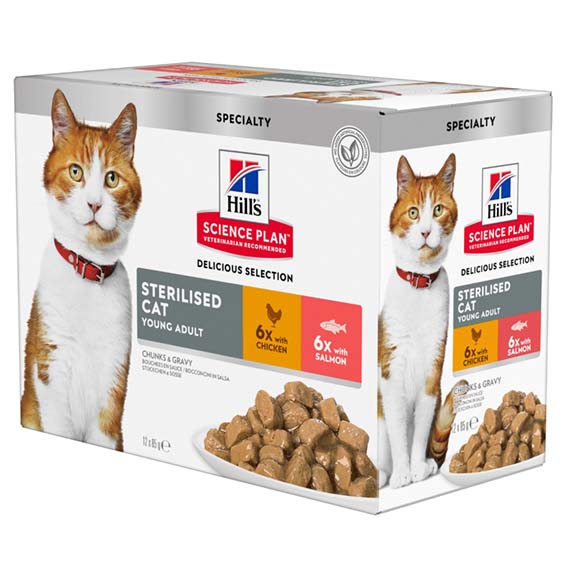 Hill's Feline Sterilised Salmon & Chicken 12x85 g Multipack