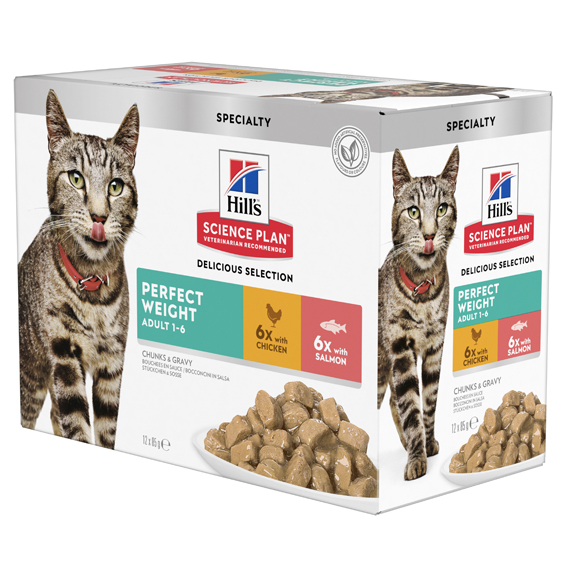 Hill's Feline Perfect Weight Chicken & Salmon Multipack 12x85 g