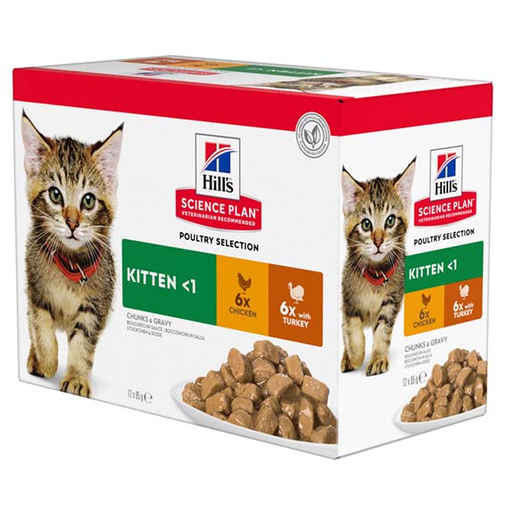 Hill's Feline Kitten Chicken & Turkey 12x85 g Multipack
