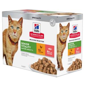 Hill's Feline Senior Vitality Chicken & Salmon Multipack 12x85 g