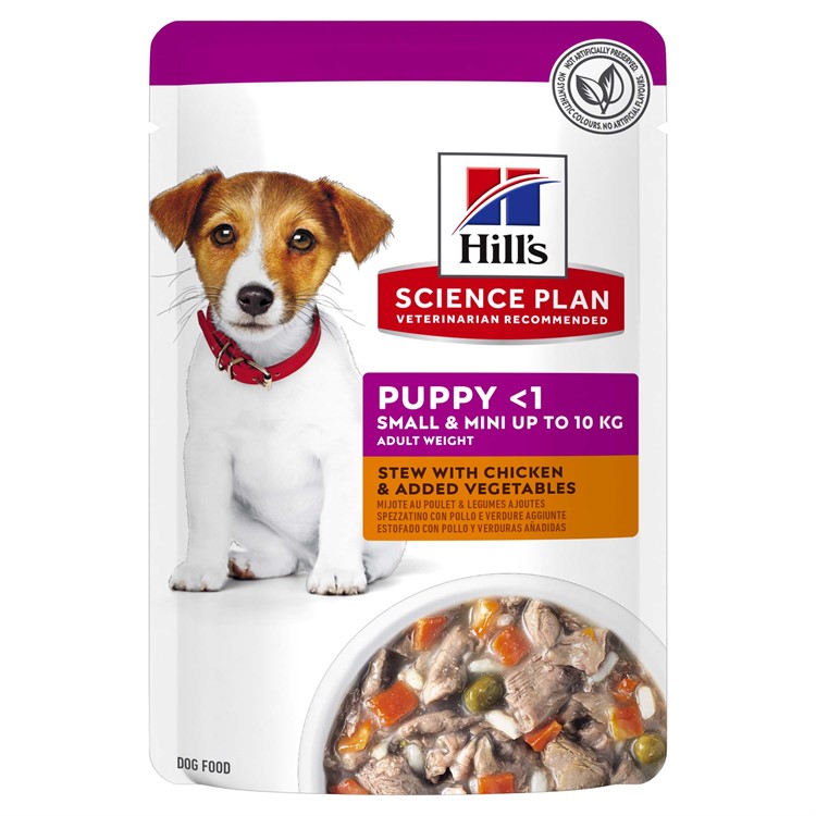 Hill's Canine Small & Mini Puppy Chicken & Vegetables 12x80 g portionspåsar
