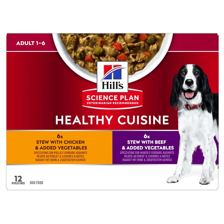 Hill's Canine Adult Healthy Cuisine Chicken/Beef & Vegetables 12x90 g portionspåsar