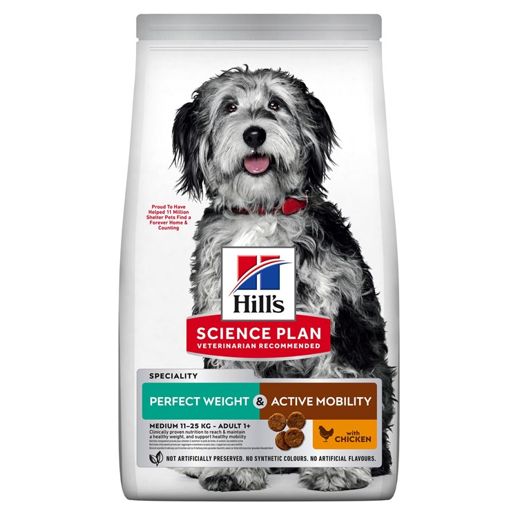 Hill's Canine Adult Perfect Weight & Active Mobility Medium Chicken 12 kg