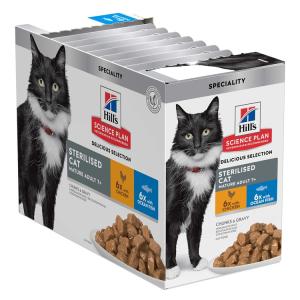 Hill's Feline Mature Sterilised Chicken & Oceanfish Multipack 12x85 g NY