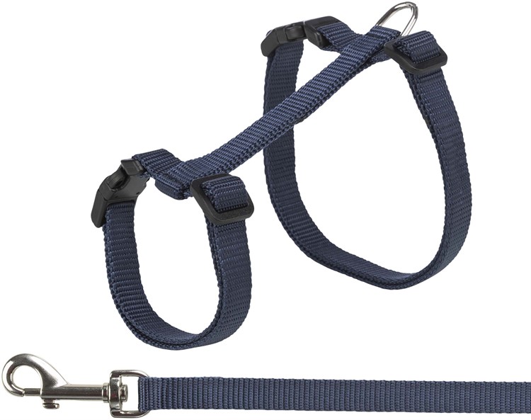 Kattsele+koppel XXL, nylon, mixade färger, 34-57 cm/13 mm