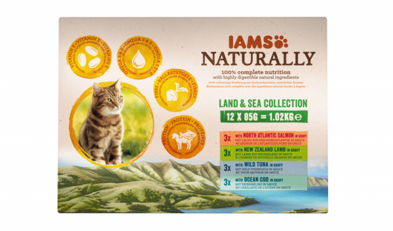 Iams Cat Naturally Land & Sea 12x85 g