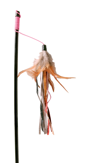 Vippa med läderband & fjädrar 50 cm