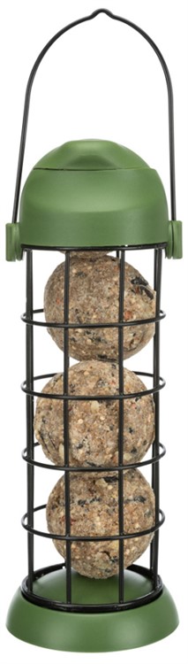 Vildfågelmatare, för talgbollar ø 8 x 22 cm, grön