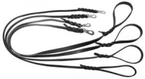 Koppel läder flätat svart, Alac