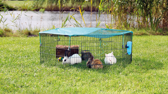 Utehage med skyddsnät, metall, 6 sekt. ø 116 x 38 cm
