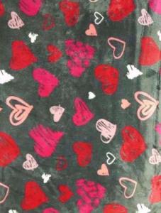 JUUNIK madrass grå/röda hjärtan