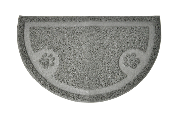 Kattlådematta PetNation, halvmåne 60x36 cm, grå