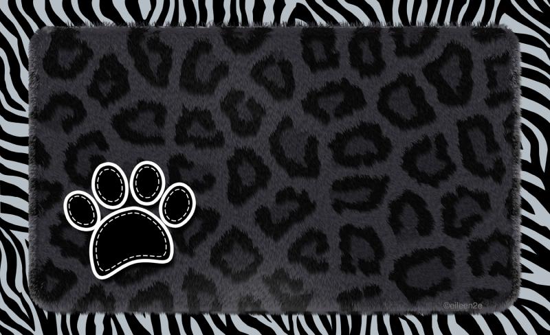 Underlägg leopard svart 51x30 cm, Drymate