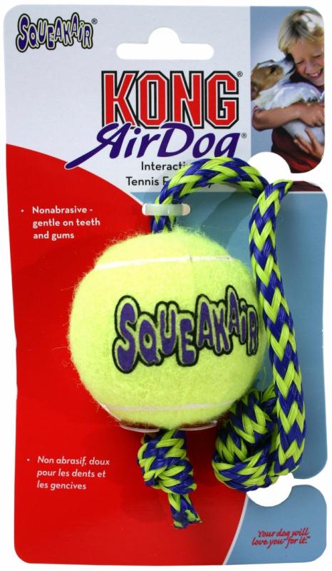 KONG AirDog Squeaker tennisboll med rep