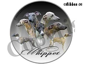 Dekal rund Whippet