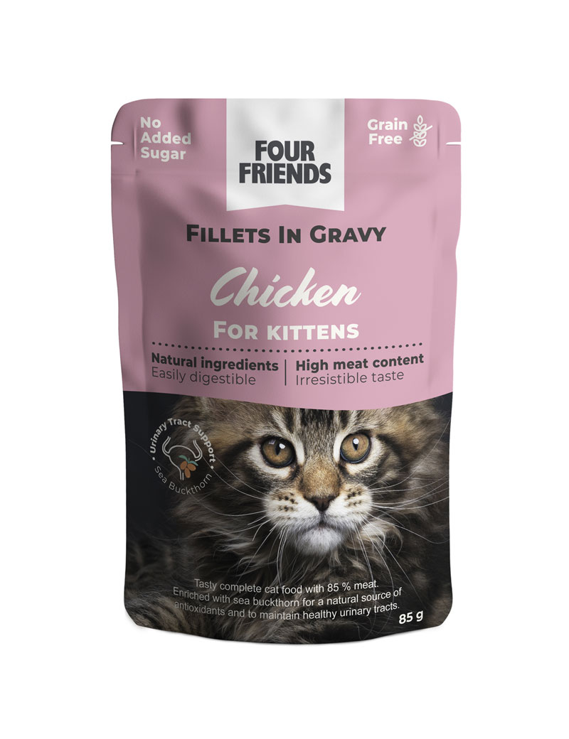 Four Friends Cat Kitten Chicken in Gravy 85 g