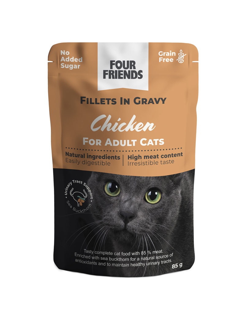 Four Friends Cat Adult Chicken in Gravy 85 g