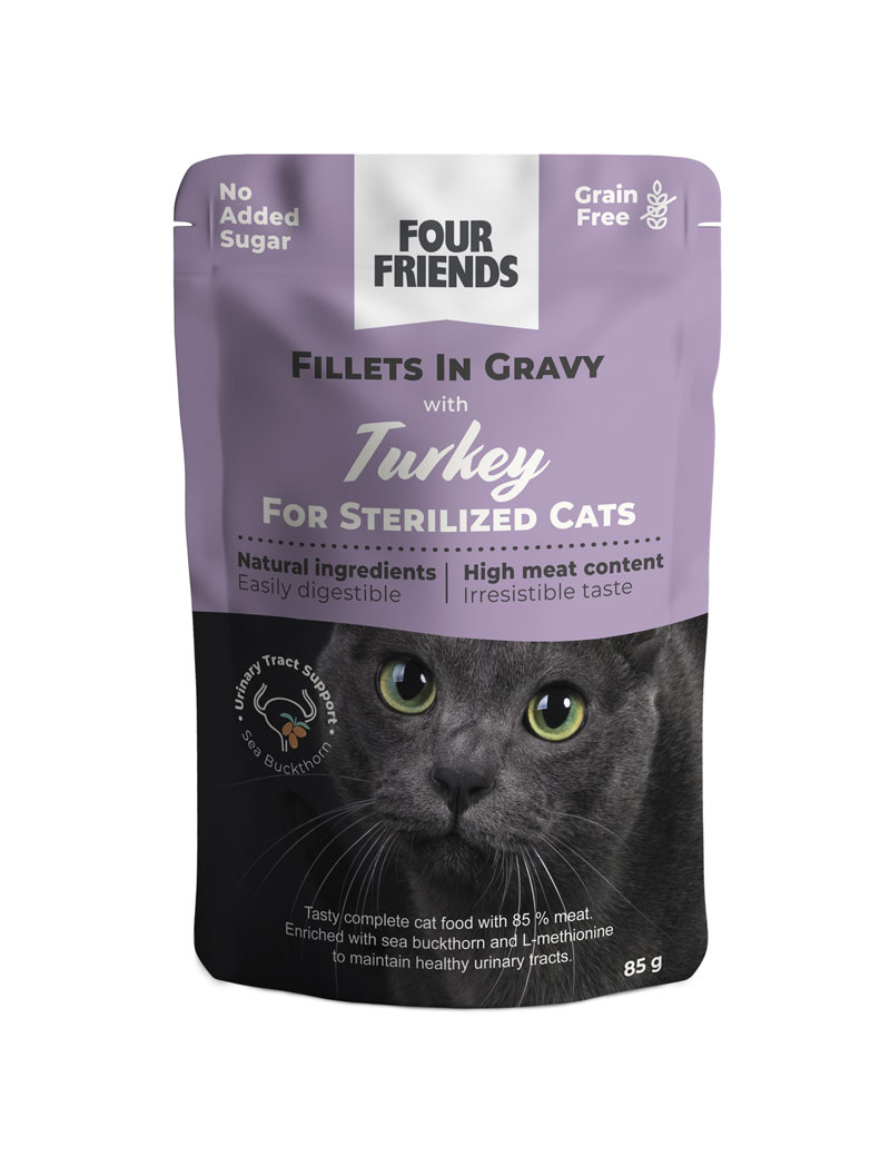 Four Friends Cat Sterilized Turkey in Gravy 85 g