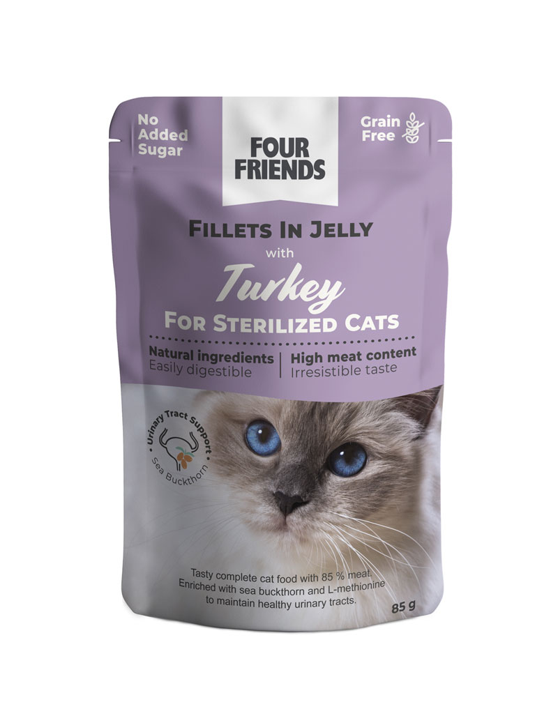 Four Friends Cat Sterilized Turkey in Jelly 85 g