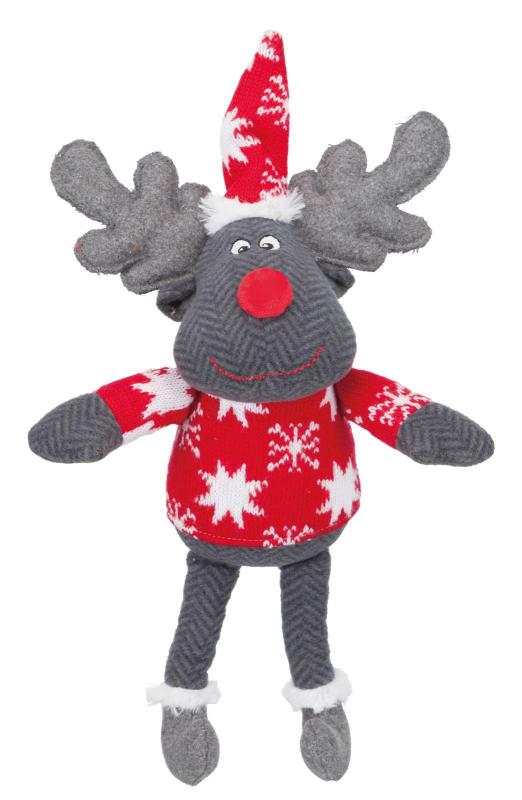 Xmas ren tyg/plysch 42 cm, mix