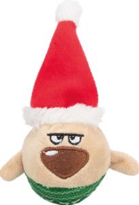Xmas gnome, rattle ball, plush, ø 6 x 12 cm