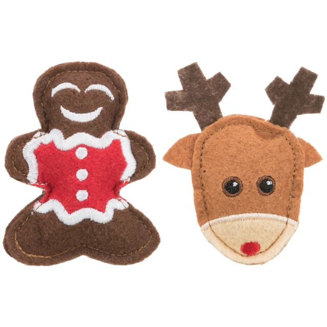 Xmas Elk and Gingerbread Figure 8 cm, 2-pack
