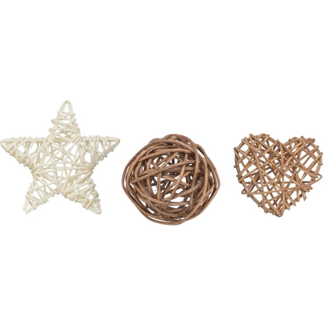 Xmas Rattan Set 5-6,5 cm, 3-pack