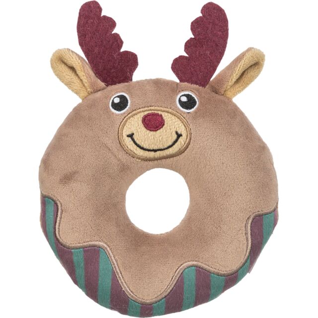 Xmas Moose Donut, plysch 14 cm, grå