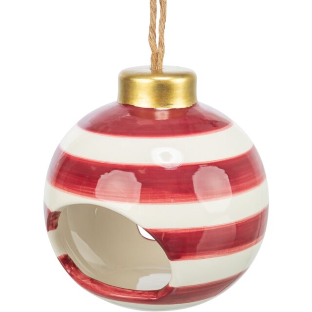 Xmas Food Ball, keramik  ø 12 cm, bordeaux/cream