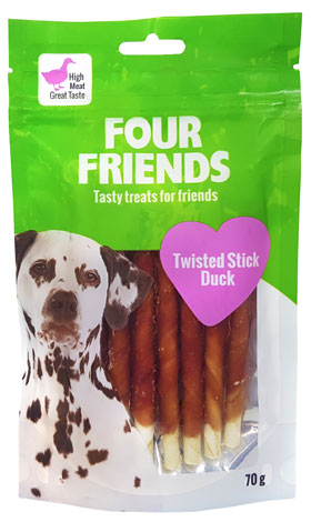 Four Friends Dog Twisted Stick Duck  12,5 cm