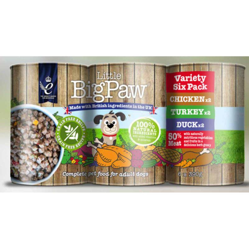Little Big Paw Variety Six-Pack Poultry Mix 6x390g