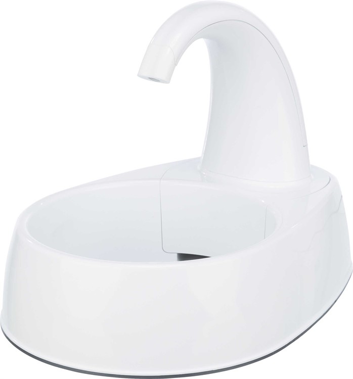 Vattenfontän Curved, plast 2,5 l/25x24,5x35 cm, vit