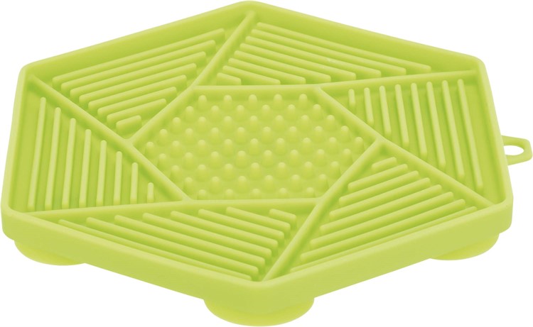 Lick'n'Snack platta med sugkopp, silikon, 17 cm, green
