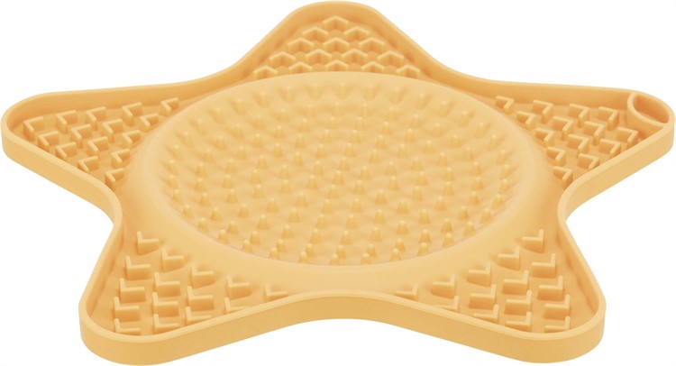 Lick'n'Snack platta, silikon, 23.5 cm, gul