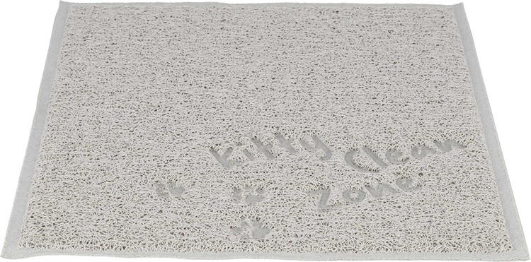 Kattlådematta, PVC, 37x45 cm, ljusgrå