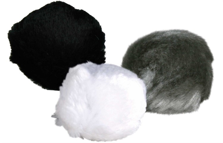 Plyschboll med skrammel, ø 3 cm, mix