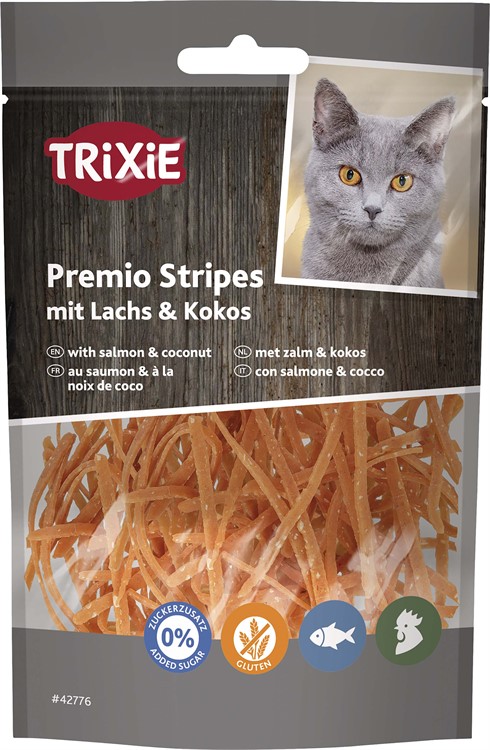 PREMIO Stripes med lax & kokos 50 g