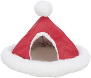 Xmas cuddly cave, degus, ø 24 cm, white/red