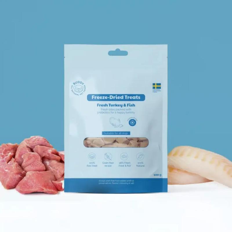 Buddy FD Treats Singles Raw Turkey & Fish100g