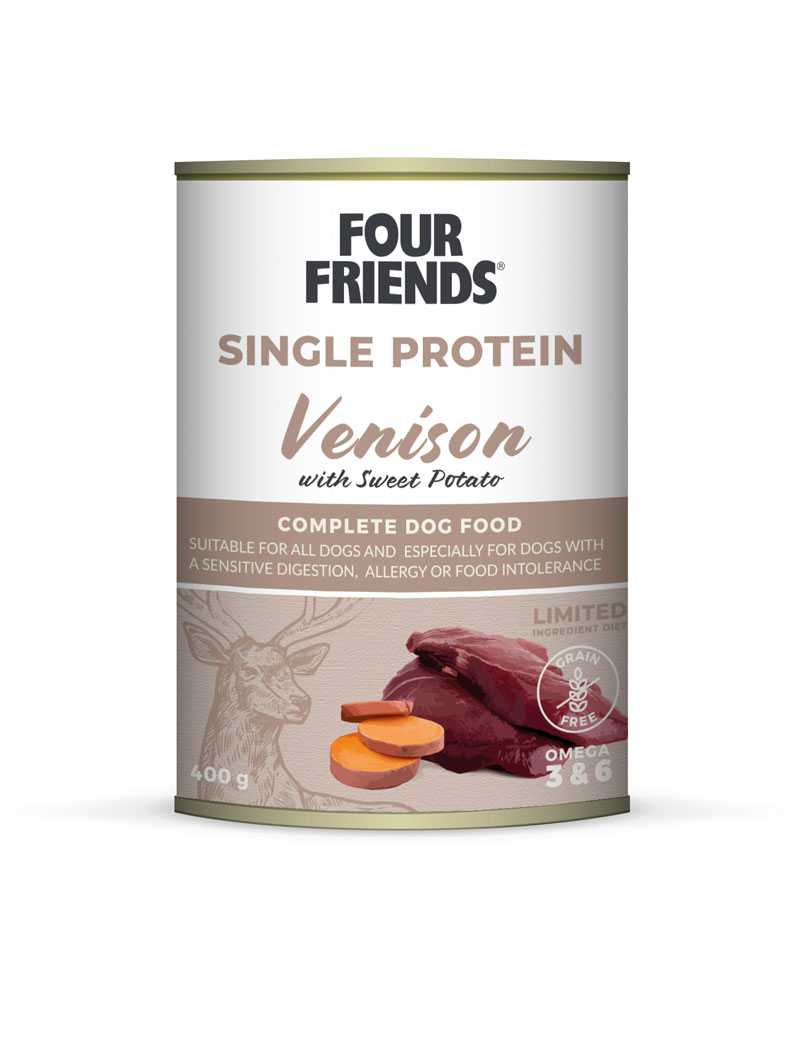 Four Friends Dog Single Protein Venison & SweetPotato 400 g