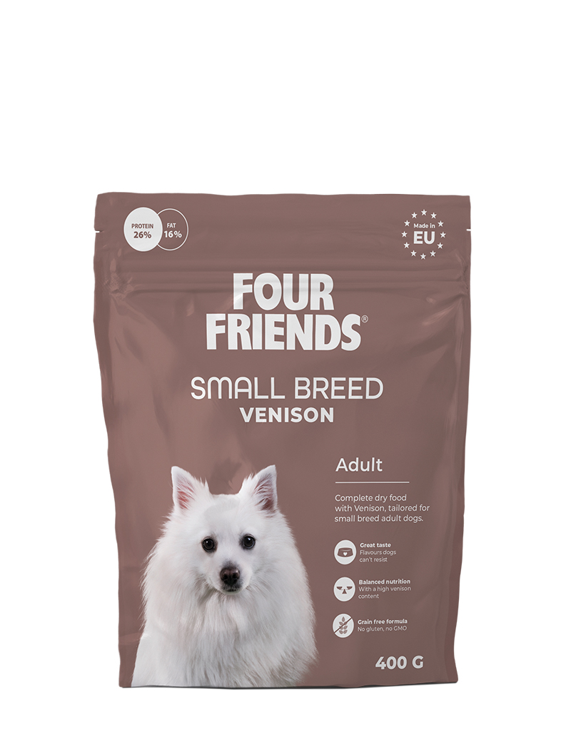 FourFriends Dog Adult Small Breed Venison 400 g