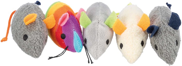 Mus, plysch, catnip, 7 cm, blandade färger, 1 st