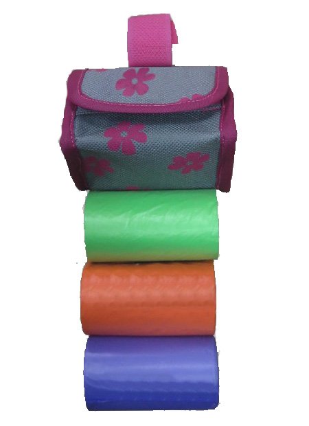 Bajspåseväska med färgade påsar 3x15 st