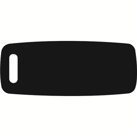 Bagageskylt svart med läderrem