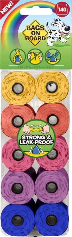 Bags On Board bajspåsar, Rainbow 10x14 st