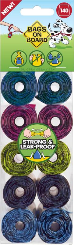 Bags On Board bajspåsar, mönstrade 10x14 st