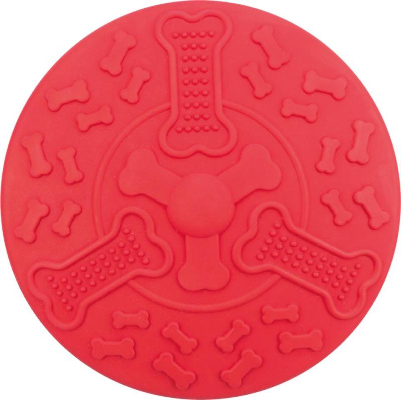 Frisbee naturgummi 18 cm. röd