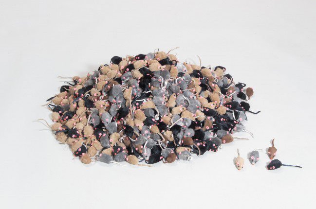 Pälsmus 5 cm, 1 st, mixade färger