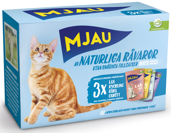 Mjau kött & fisk i gelé multipack 12x85g